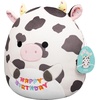 image:imageSquishmallows Original 12in Donny the Yellow Koala with Happy Birthday on Belly  Official Jazwares Birthday Plush MediumSizedCow Holding happy Birthday Sign