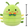 image:imageSquishmallows Original 8in Dewey the Brown Tarantula Spider  Official Jazwares Plush LittleGreen Caterpillar With Rainbow Bowtie