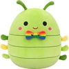image:imageSquishmallows Original 8in Dewey the Brown Tarantula Spider  Official Jazwares Plush LittleGreen Caterpillar With Rainbow Bowtie
