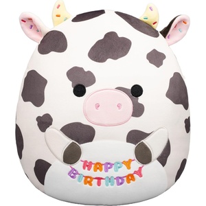 image:imageSquishmallows Original 12in Donny the Yellow Koala with Happy Birthday on Belly  Official Jazwares Birthday Plush MediumSizedCow Holding happy Birthday Sign