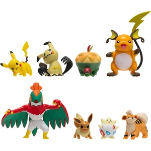 image:imagePokmon Battle Figure 8 Pack  Features 2Inch Pikachu Eevee Appletun Growlithe Mimikyu Togepi 3Inch Raichu amp Hawlucha  Authentic Details